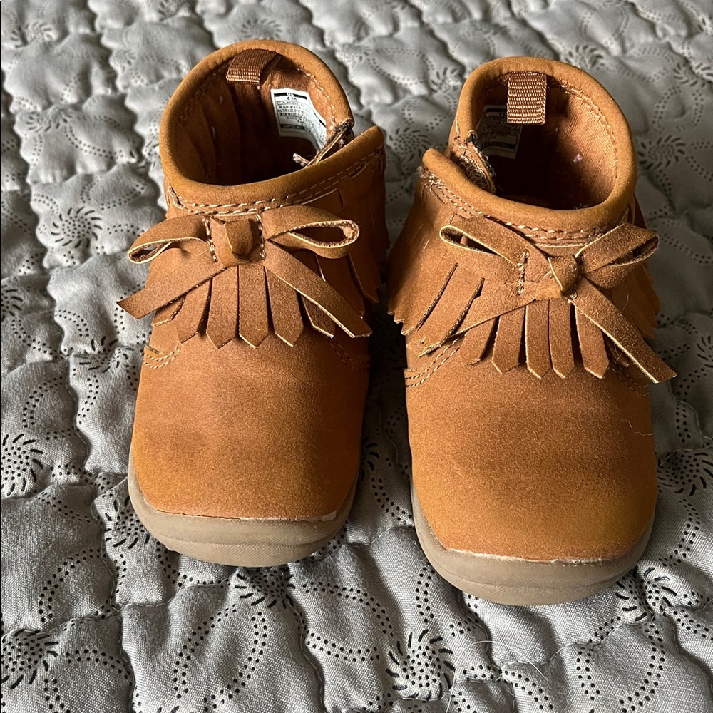 Carter's Brown Fringe Kids Shoes - Picture 2 of 7
